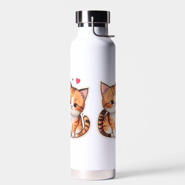 “Purr-fect Pair” “Double the Whiskers, Double the Water Bottle (Left)