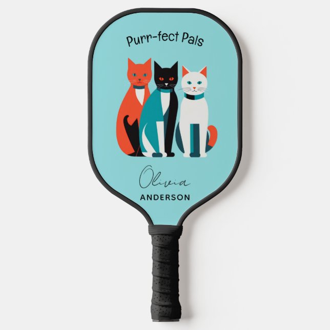 Purr-fect Pals Personalised Cat Lover's  Pickleball Paddle (Front)