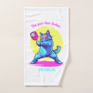 Purr-fect Pickleball Champ Hand Towel