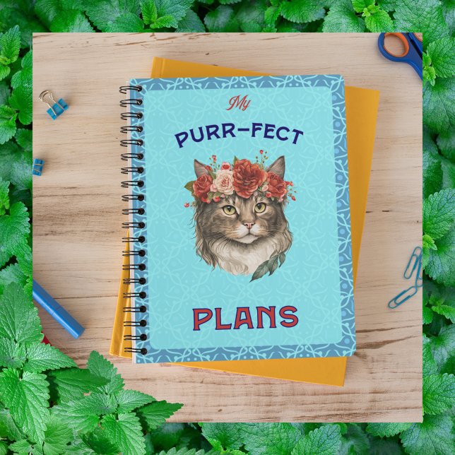Purr-fect plans Maine Coon teal Planner (Creator Uploaded)