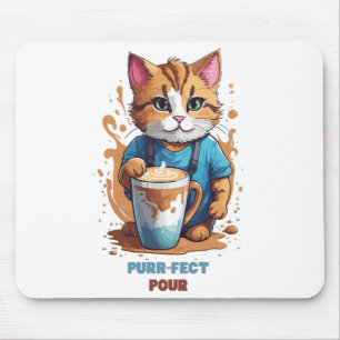 Purr-fect Pour Mouse Pad
