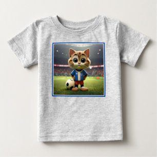 "Purr-fect Striker: The 3D Soccer Cat" Baby T-Shirt