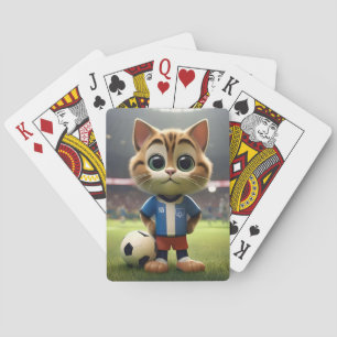 "Purr-fect Striker: The 3D Soccer Cat" Playing Cards