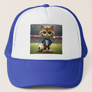 "Purr-fect Striker: The 3D Soccer Cat" Trucker Hat
