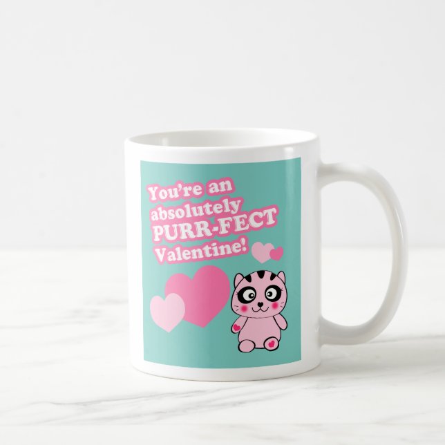 Purr-fect Valentine Cute Cat Valentine Coffee Mug (Right)