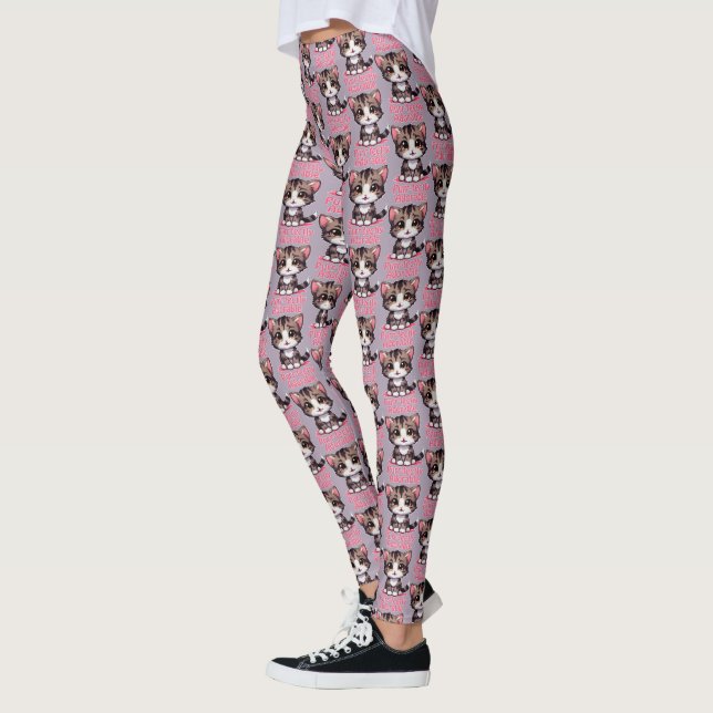 Purr-fectly Adorable Chibi Kawaii Kitten in Pink Leggings (Left)