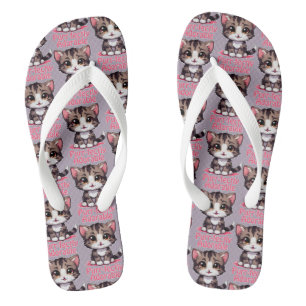 Purr-fectly Adorable Chibi Kawaii Kitten in Pink Thongs