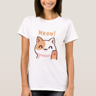 Purr-fectly Content Cat - Cute Meow T-Shirt