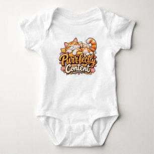 Purr-fectly Content Cute Cat Baby Bodysuit