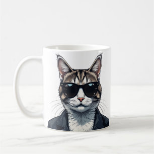 Purr-fectly Cool: Cat with Shades Coffee Mug