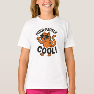 Purr-Fectly Cool Orange Cat Graphic T-Shirt
