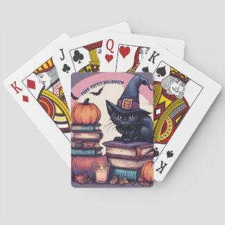 Purr-Fectly Halloween AI Fantasy Digital Art Print Playing Cards