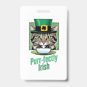 Purr-fectly Irish ID Badge