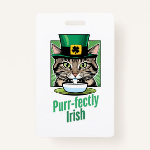 Purr-fectly Irish ID Badge