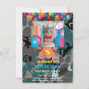 Purr-fectly Personalized Cat Birthday Invitation