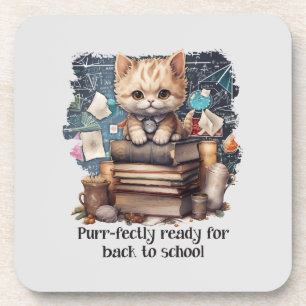 Purr-fectly Ready For Back To School Coaster