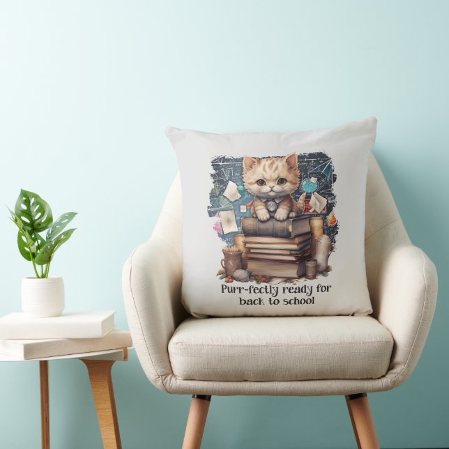 Purr-fectly Ready For Back To School Cushion (Chair)