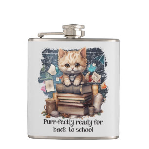 Purr-fectly Ready For Back To School Hip Flask