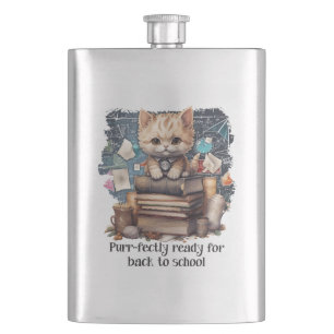 Purr-fectly Ready For Back To School Hip Flask