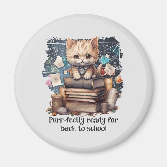 Purr-fectly Ready For Back To School Magnet (Front)