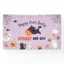 Purr-fectly Spooky Boo-day Cat Halloween Birthday