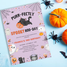 Purr-fectly Spooky Boo-day Cat Halloween Birthday