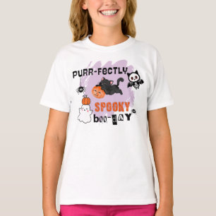 Purr-fectly Spooky Boo-day Cat Halloween Birthday T-Shirt
