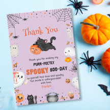 Purr-fectly Spooky Boo-day Cat Halloween Birthday