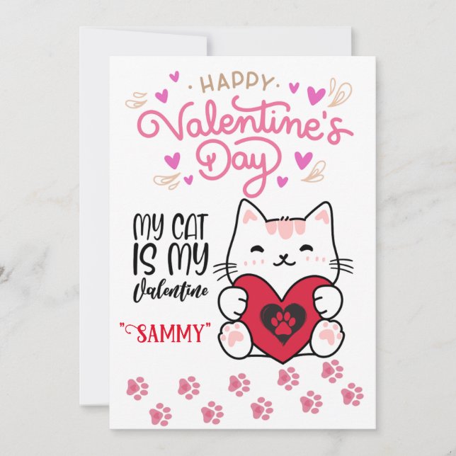 Purr-fectly Yours: Kitten Love on Valentine's Day Holiday Card (Front)