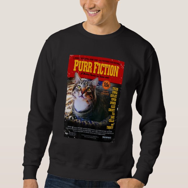 Purr fiction Cat and Mouse Top Cute  Cat  Parody (Front)