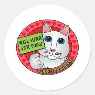 Purr for Food Classic Round Sticker
