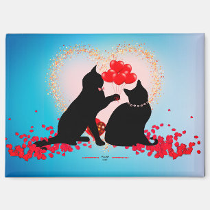 Purr Love - Cat Valentine Balloons - Gift bag Magnet