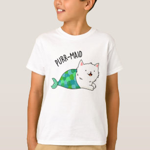Purr-maid Funny Kitty Cat Mermaid Pun  T-Shirt
