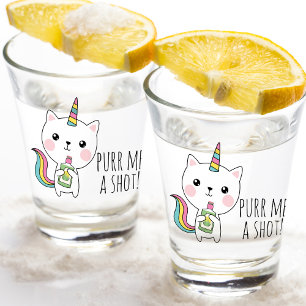 Purr Me a Shot Tequila Kawaii Catcorn Glass