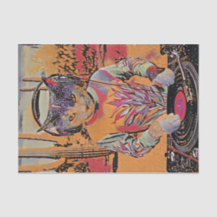 Purr Mix-a-Lot, Dj Kitty Spins Tunes Stylised Tissue Paper