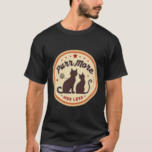 Purr More Hiss Less Retro Cat T-Shirt