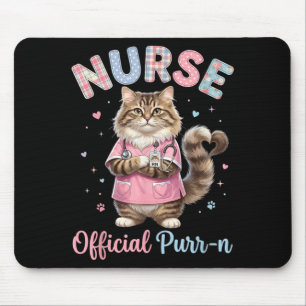 Purr-N Funny Cat Pun Nurse Rn Lpn Nursing Life Mouse Pad