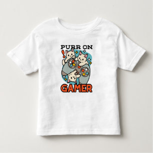 Purr On Gamer - Cute Cat Gaming Design Toddler T-Shirt
