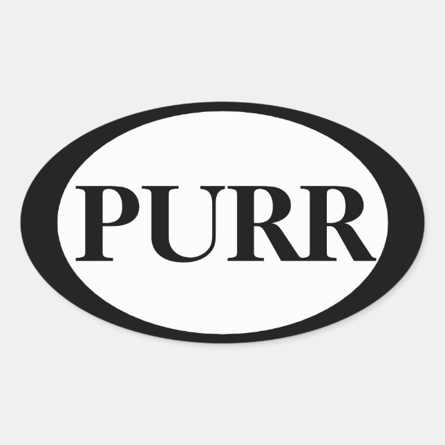 Purr Oval Sticker (Front)