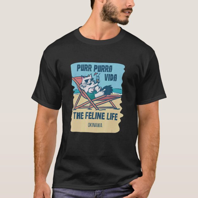 Purr Purra Vida The Feline Life Puerto Rico T-Shirt (Front)