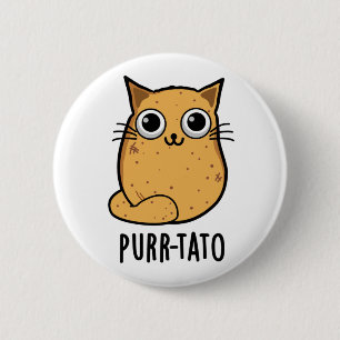 Purr-tato Funny Cat Potato Pun 6 Cm Round Badge