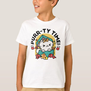 Purr-ty Time! - Festive Cat Christmas Design T-Shirt