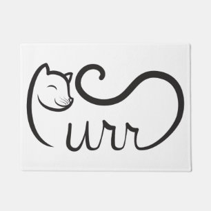 Purr Typography BLACK Doormat