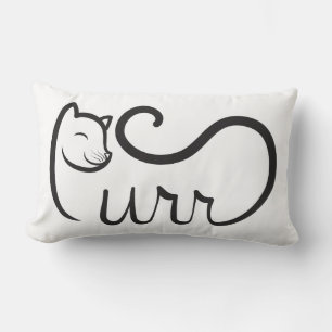 Purr Typography BLACK Lumbar Cushion