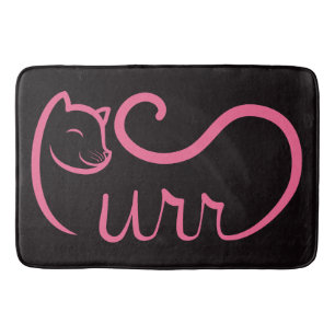 Purr Typography PINK Bath Mat