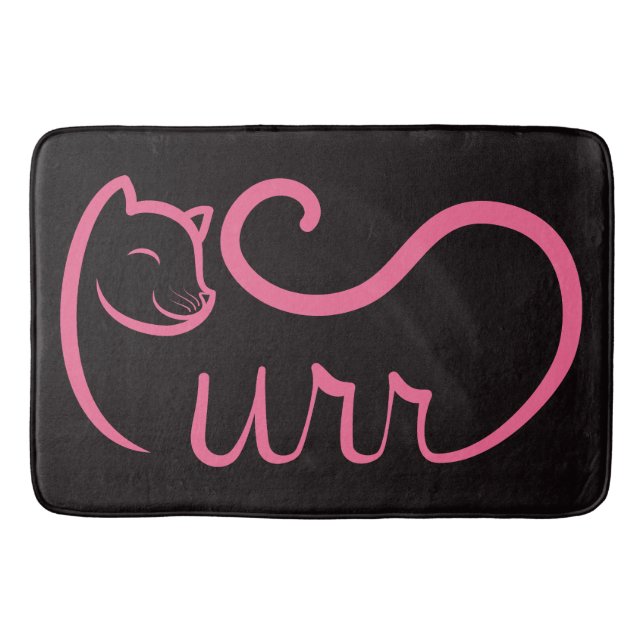 Purr Typography PINK Bath Mat (Front)