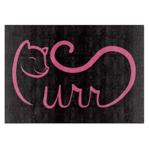 Purr Typography PINK Cutting Board