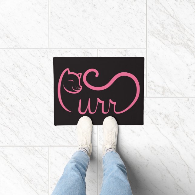 Purr Typography PINK Doormat (Indoor)