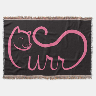 Purr Typography PINK Throw Blanket