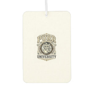 Purr University Cat Fake University Academy Vintag Car Air Freshener